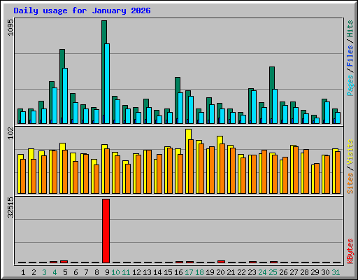 Daily usage for January 2026